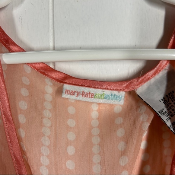 Mary Kate & Ashley Peach Sheer Short Sleeve Dress 10/12 - Picture 6 of 7